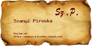 Szanyi Piroska névjegykártya